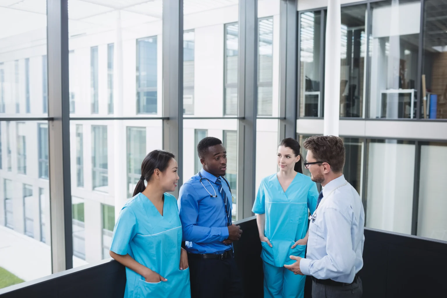 Supportive medical team in discussion